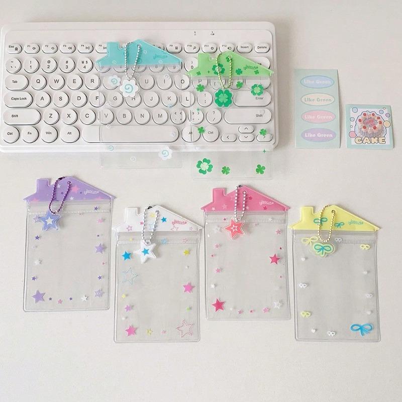 Transparent Glitter Cute Frog Penguin 3 Inch Pvc Student Girl Heart Card Holder Small Card Random Card Organizer Card Back To School