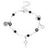 Star Heart Swirl Charms Beaded Chain Bracelet Y2K Sweet Cool Wrist Jewelry for Women Daily Street Decor
