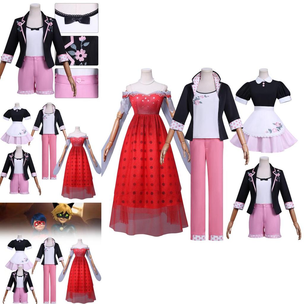 Miraculous Ladybug Cosplay Costume For Girls With Satin And Cotton Fabric For Anime Conventions