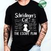 Men's Summer Casual Shirt Funny Cat Escape Plan Science Design T-Shirt Men's Physics Science Nerd Geek Short Sleeve T-Shirt Tops