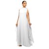 Women's Solid Color Chiffon Pleated Long Dress