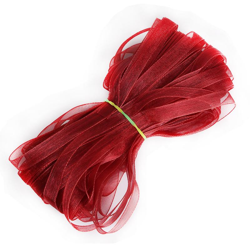 6mm Transparentes Chiffon-Satinband für DIY-Bastelarbeiten: Ohrringe, Haarschmuck, Hutstricken - 18m/Packung