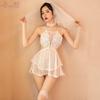 Sex Underwear Perspective Water-soluble Wedding Pajamas Sexy Suspenders Lace Seduction Fairy Nightdress Set