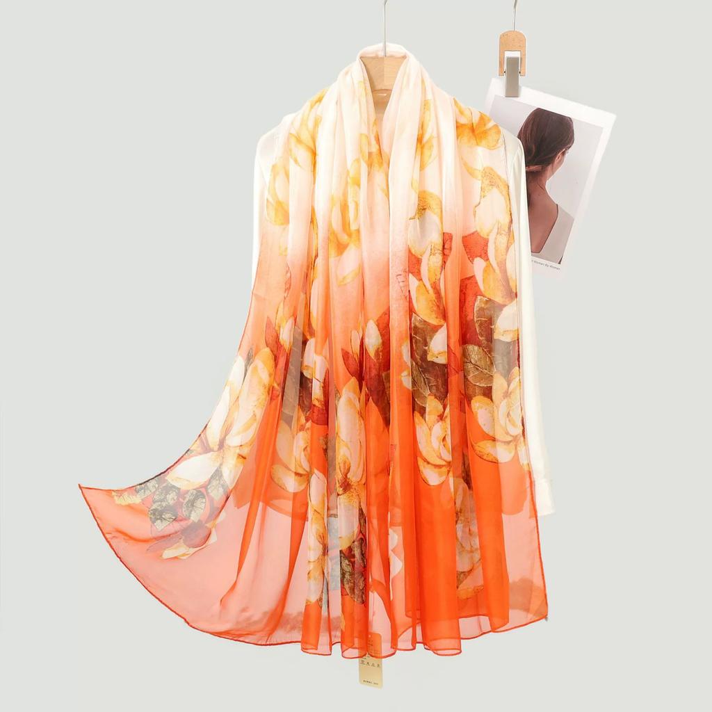 Silk Scarf Fashion Neck Oversize  Foulard Female Headbanda Luxury Hijab Women Warm Pashmina Scarves Echarpe Shawl Large Wrap