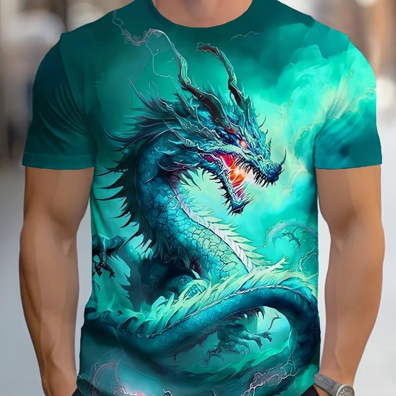 Large Fashion Dragon Printed T-shirt