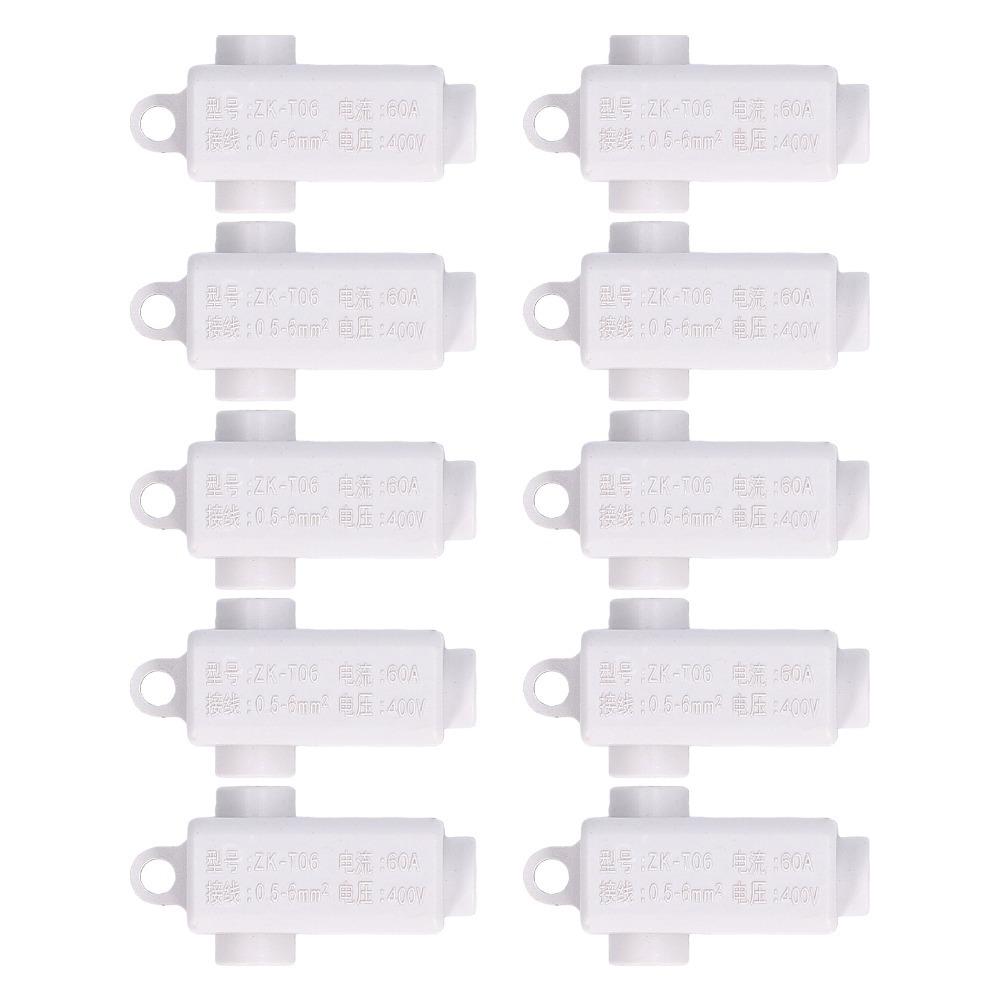 10Pcs ZK T06 Wire Connector 400V 60A Inline Junction Connector Box Terminal Block Set  Electrical