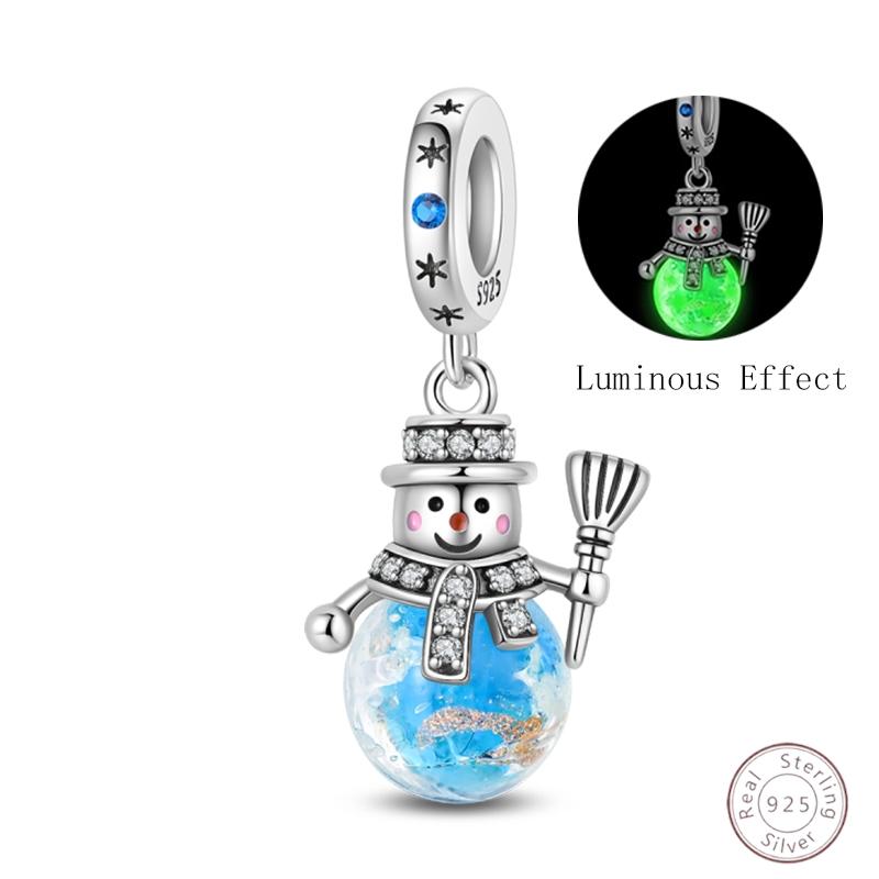 Ice&Snow Charms Copper Xmas Snowman Penguin Elk Rabbit Polar Bears Fit Original Bracelet Pendant Women Jewelry Acc