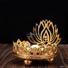 Vintage Alloy Buddhist Holder Lotus Sitting Lamp Holder Ornament for Home Bedroom Yoga Room Decoration D57B