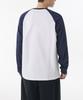 MUSINSA STANDARD Relaxed Rib Cuff Raglan Long Sleeve T-Shirt [White/Navy]