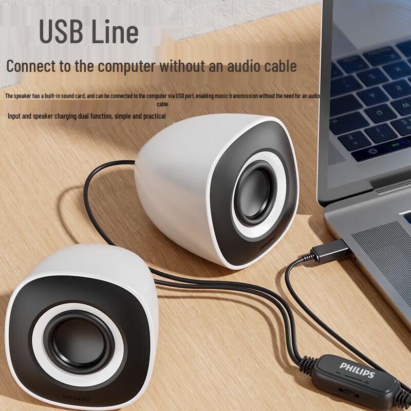 Philips SPA2201 Desktop Mini Multimedia Speakers CN Plug (adapter Included)