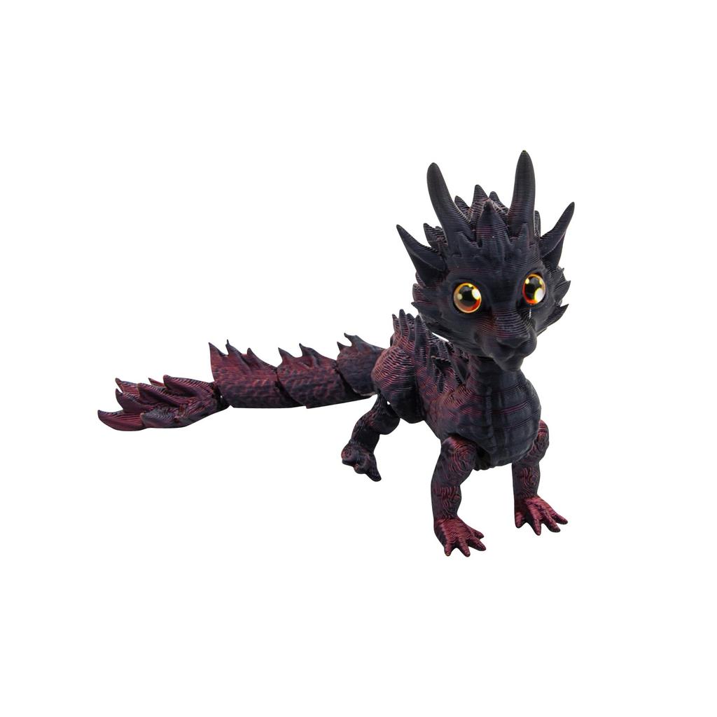 3D Printed Long Haired Dragon Multi-color Gradient Toy Ornament