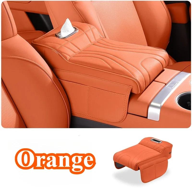 Leather Car Armrest Box Cover for Jaecoo J7 JETOUR T2 Haval H9 2024 2025 with Storage Bag Height Increase Pad Protective Accesso