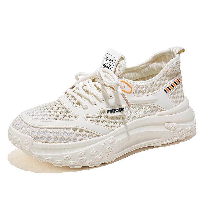 New Breathable Perforated Versatile Thick-soled Sports Shoes for Women and Casual Running Dad Shoes