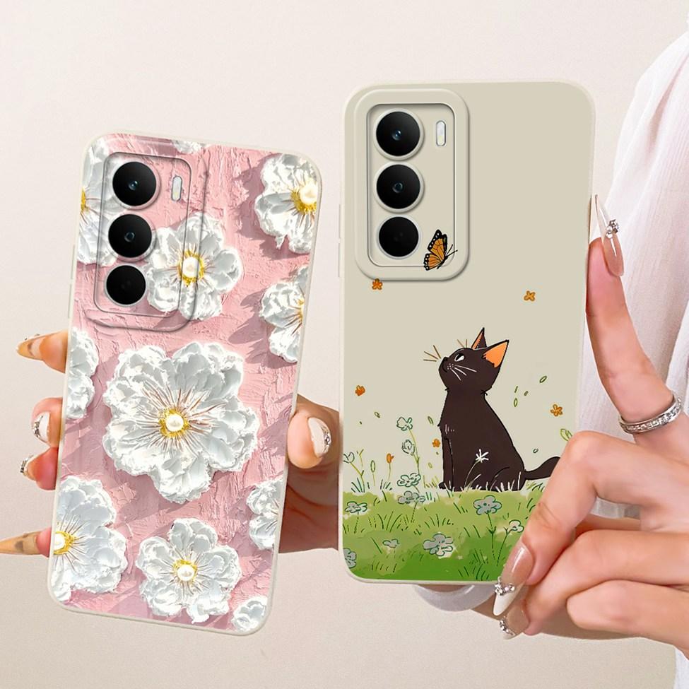 Cover For Realme C71 Case RMX5303 Silicone Luxury Fashion Flowers Kawaii Cute Painted Shockproof Phone Case For Real me C71