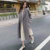 Women's Pink Woolen Mid-Length Loose-Fit Coat - 2023 Autumn/Winter Korean Hepburn Style