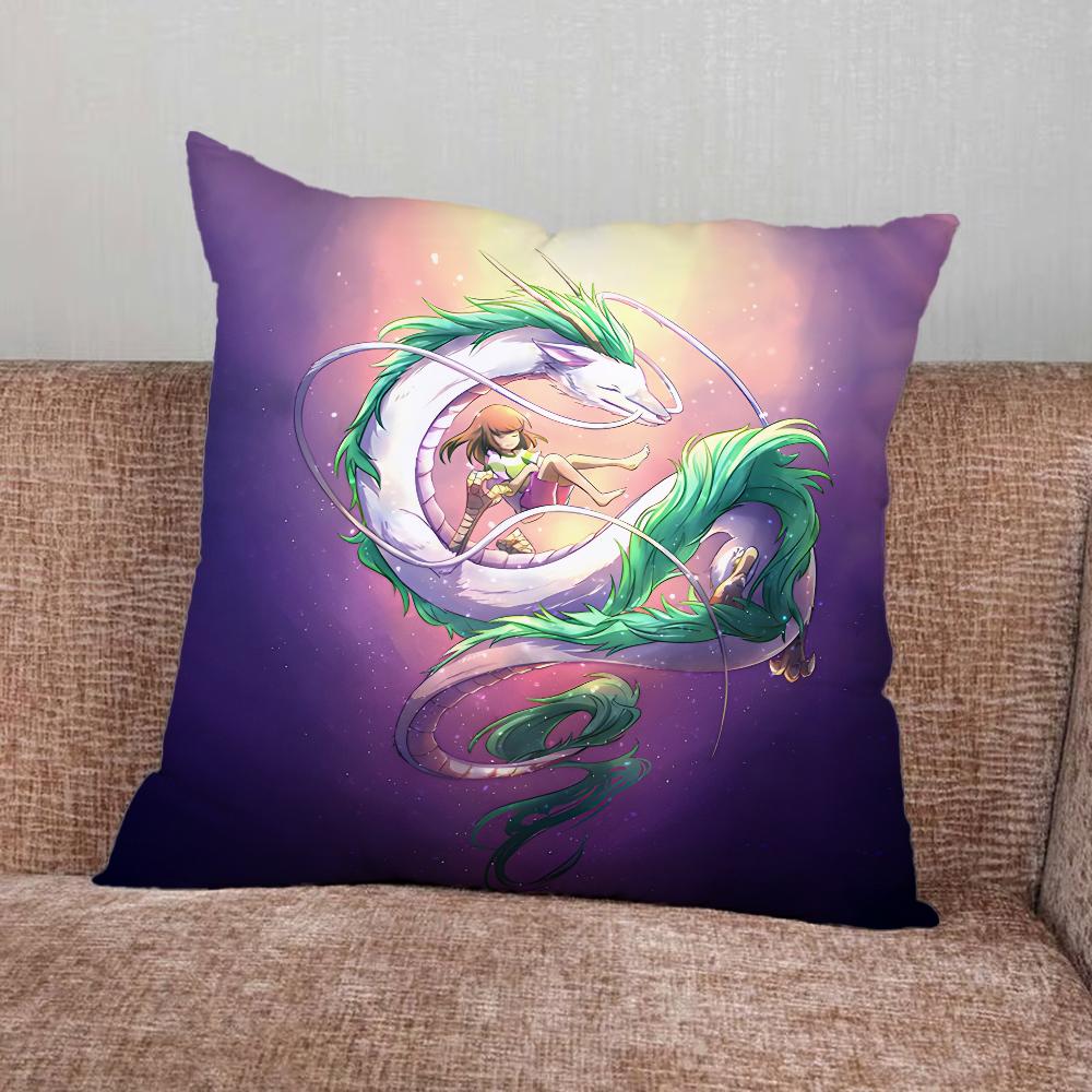 

S-Spirited D-Dragon A-Away Pillow Case For Home Bedroom Car Office Decoration Living Room Sofa Cushion Cover Suitable 16x16Inch
