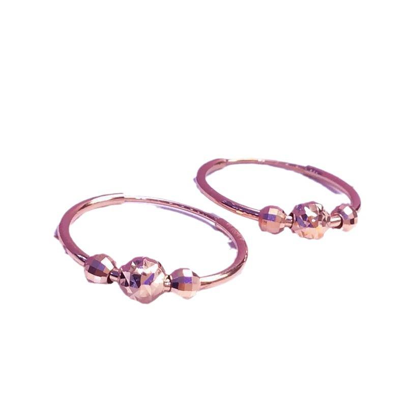Purple Gold Color Gold Fashion Trend Exquisite Foreign Classic Rose Gold Bead Earrings Women