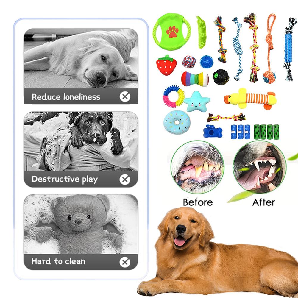 

25 Pack Puppy Chew Toys Dog Rope Toys Dog Treat Balls & Squeaky Toy for Puppies & Small Dogs China Mainland