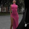 2025 Women's Fashion Round Neck Sleeveless Slim Fit Slit Midi Dress