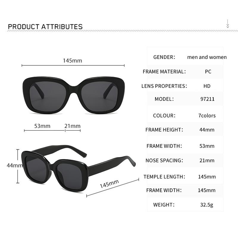 Retro Fashion Square Frame Sunglasses Vintage Women Men Brand Designer Sun Glasses Outdoor Driving Shade Man Lady Eyewear UV400