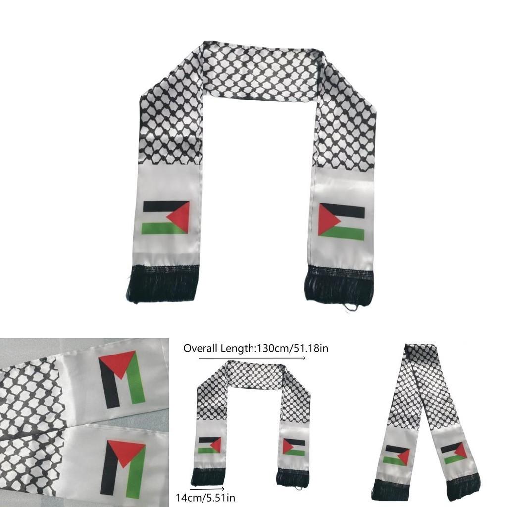 Stylish Palestinian Flag Scarf 14*130cm Length High-quality Polyester