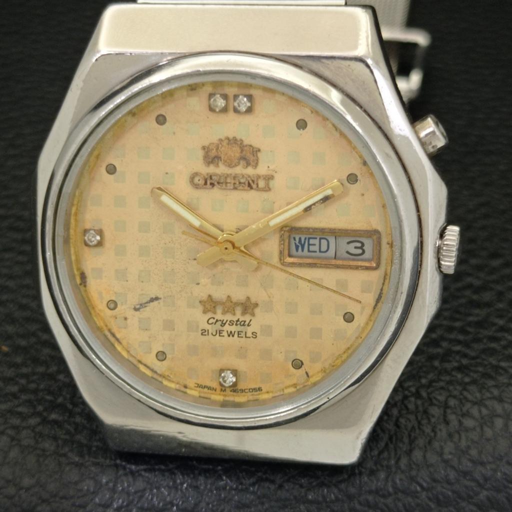 VINTAGE ORIENT CRYSTAL AUTOMATIC JAPAN MENS ORIGINAL DIAL WATCH a500747-5 R154-a500747