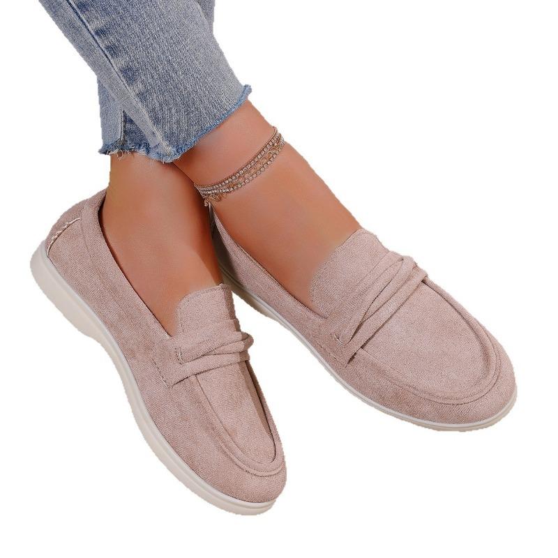 Large Size Shallow Mouth Women's Autumn New One-pedal Flat-soled Lazy Shoes