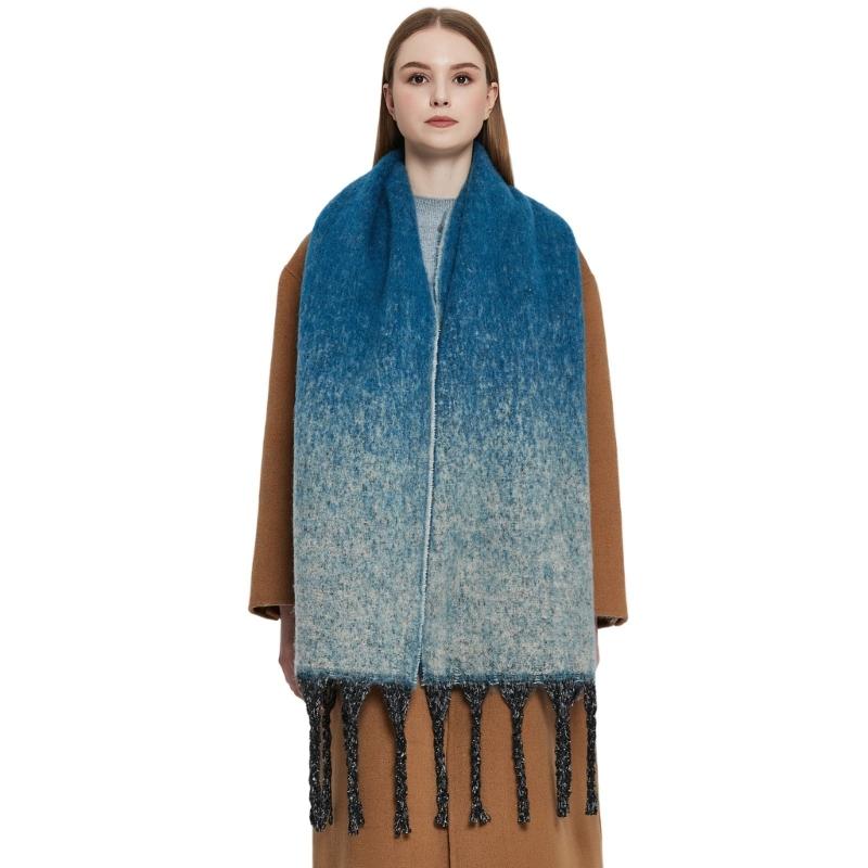 Winter Long Tassels Scarf Men Women Casual Outfit Scarves Outdoor Activity Shawl Scarf Thickened CashmereLike Scarf