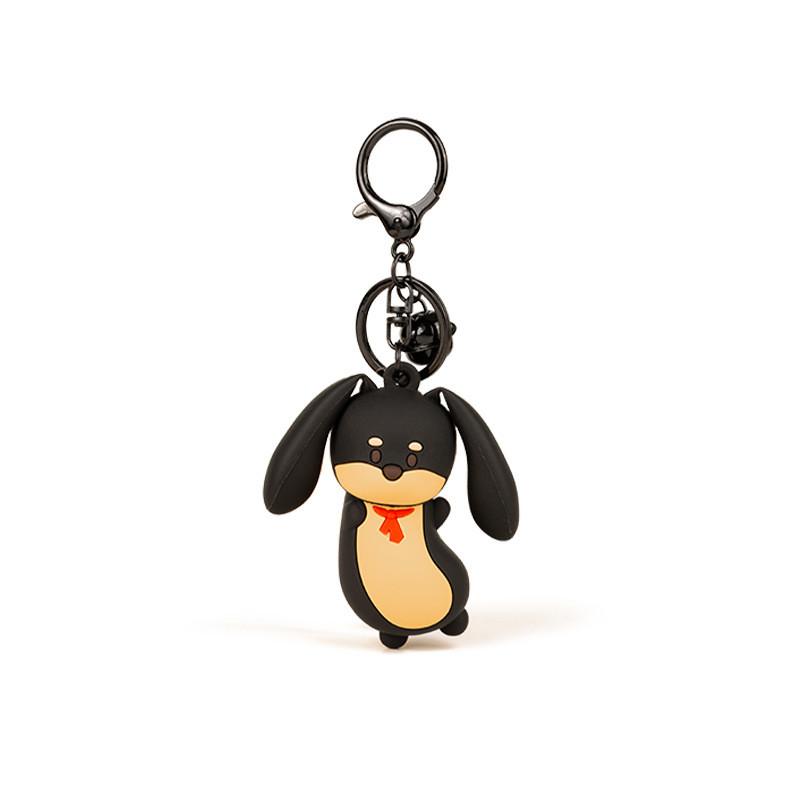 Dog Jinnew Sausage With Movable Spring Ear Resin Cartoon Keychain Pendant