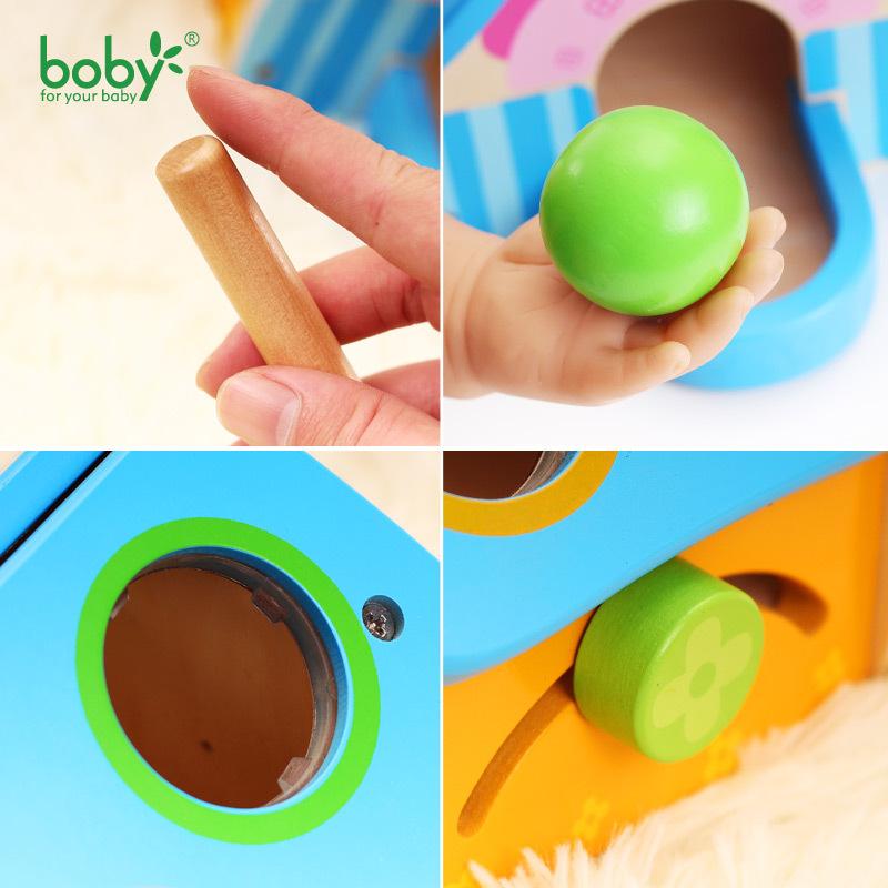Houten hamer speelgoed voor kinderen, 4-in-1 Montessori educatief speelgoed klopbank met ballen voor babyjongens en meisjes - Object Permanence Box van 1-4 jaar