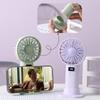 Schreibtisch-Handventilator, USB-Ladeversion, Kleiner Ventilator mit Digitalanzeige, Tragbarer Handyhalter, Stehender Kleiner Ventilator
