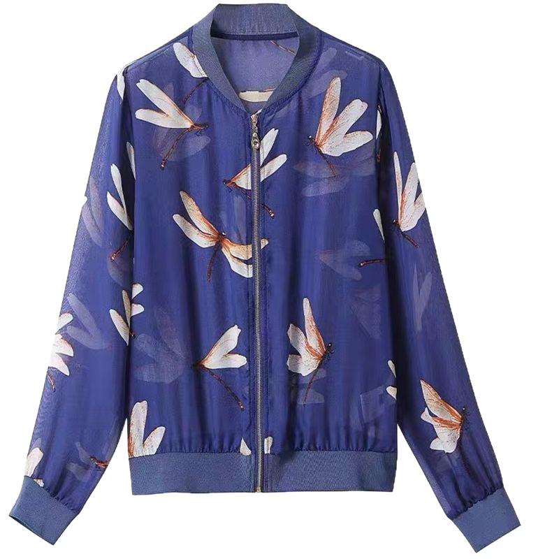 Middle-aged Women's Trendy Chiffon Cardigan: Lightweight, Long Sleeve, Sun Protection Jacket