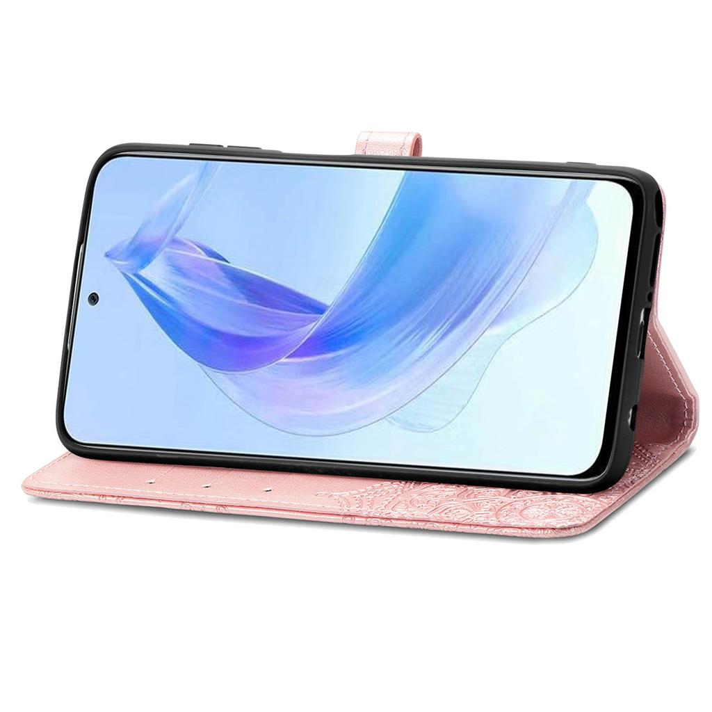 For Honor 90 Lite 5G Case Embossed Mandala Leather Phone Cover Magnetic Flip Wallet