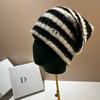 D Standard Nordic Warm Wool Knitted Hat Loose Enlarged Version Stacking Hat Japanese Striped Soft Waxy Ear Protection Hat