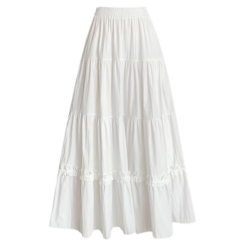 Women's Retro High-Waist A-Line Midi Skirt - Summer Slimming, Versatile, and Casual