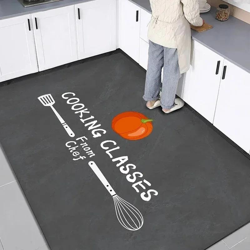 Kitchen Carpet Pvc Floor Mat Waterproof Non-slip Leather Mats Home Decoration Cartoon Rug Large Area Rugs Alfombra Cocina