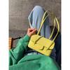 26P Preppy CoCo Genuine Leather Underarm Baguette Handbag