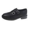 Cowhide Version~ Genuine Leather Hand-carved Brock Single Shoes 2025 New British Munk Oxford Shoes Women's Small Leather Shoes