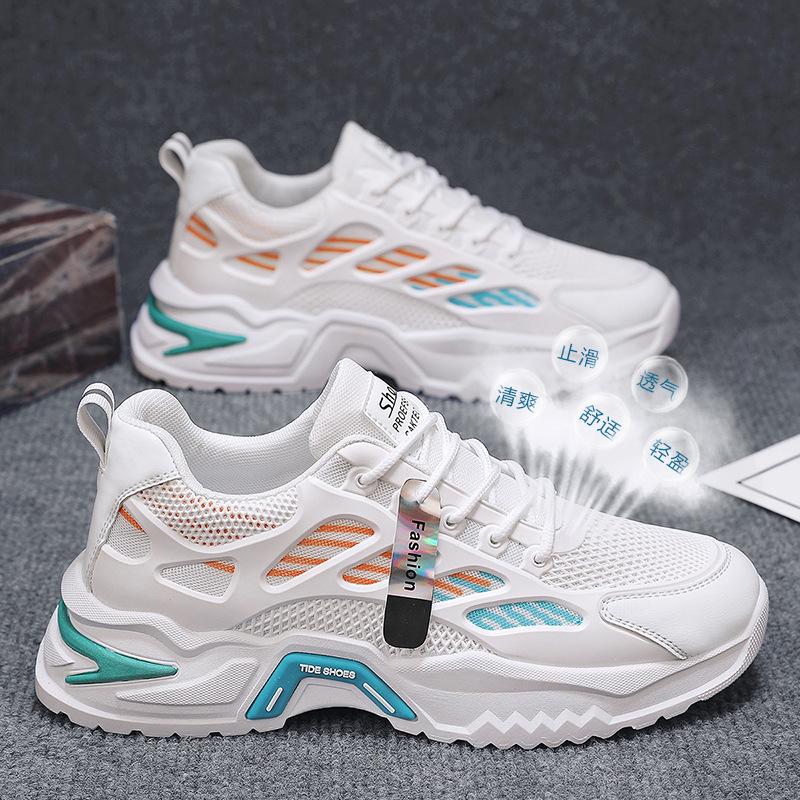 New Spring Running Shoes Men's Breathable Mesh Casual Sports Dad Shoes Non-slip Heightening Shoes Men's