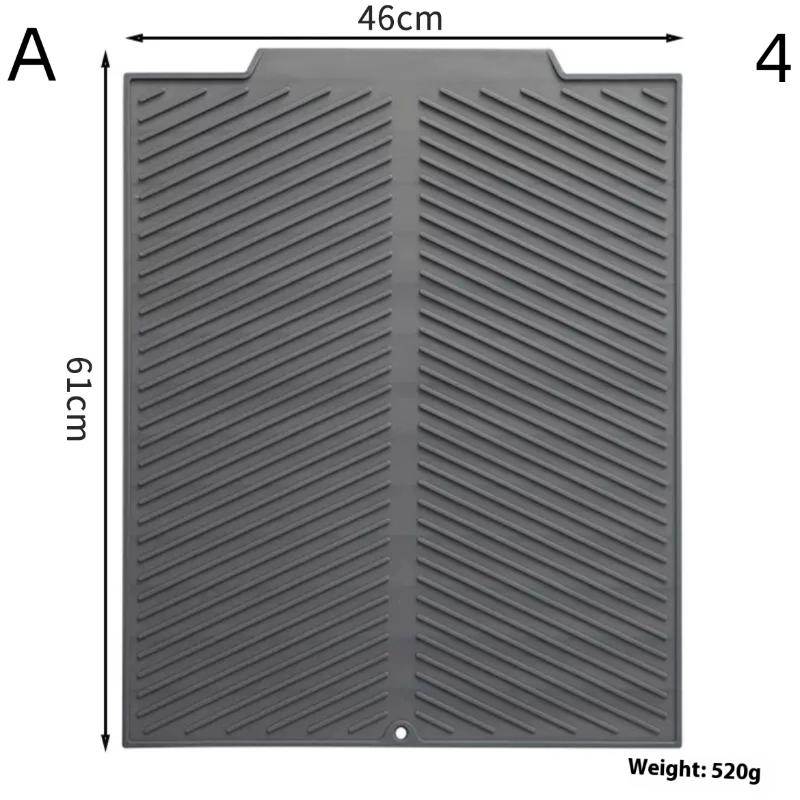 Silicone Drain Pad With Hole Drying Mat Pots Dish Drain Mat For Kitchen Tableware Non-slip Mats Anti-scald Coaster Kitchen