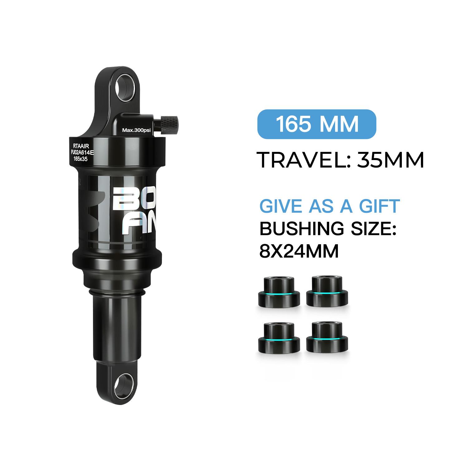 BOLANY MTB Rear Shock Damping Air Shock 165/190/210/230mm Air Adjustable Rear Suspension for Downhill Full Suspension Bicycle 165mm-DESTROYER2
