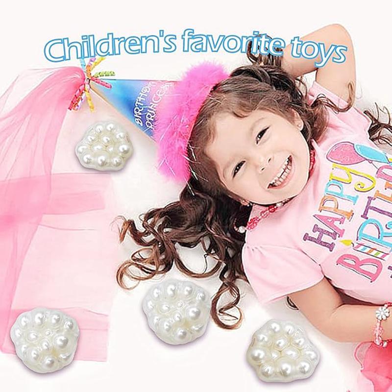 Yetişkinler İçin El Yapımı Üzüm Sesli Sıkılgan Top Çocuklar İçin Beyaz İnci Duyusal Fidget Oyuncakları Stres Giderme Sıkma Oyuncakları