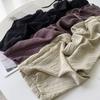 Han Shu Summer Pleated Ice Silk Cotton and Linen Cool Pants Narrow Version Straight Casual Large Size Sports Pants Lazy