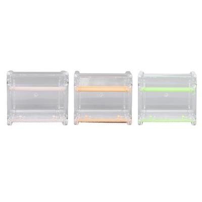 Transparent Multi Masking Tape Cutter Dispenser Visible Roll Tape Holder for Home Office School