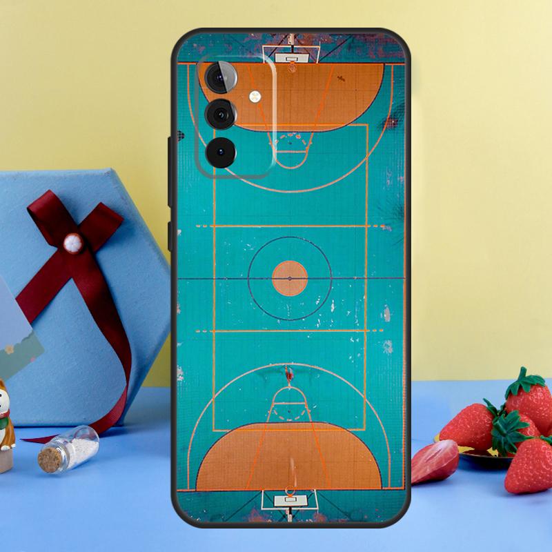 Basketball Court Diagram Case For Samsung Galaxy A26 A16 A36 A56 A15 A35 A55 A14 A34 A54 A12 A32 A52 A13 A33 A53 A17
