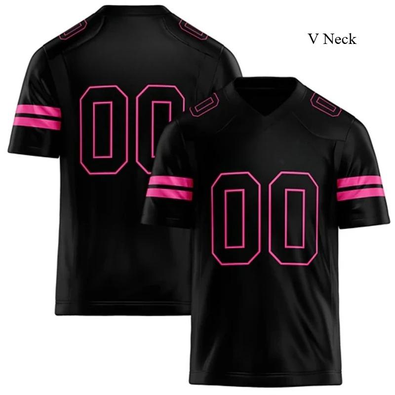 Rugby T-shirt Personalized V Neck Black Mens Sports T Shirt Loose Quick Dry Team Uniforms