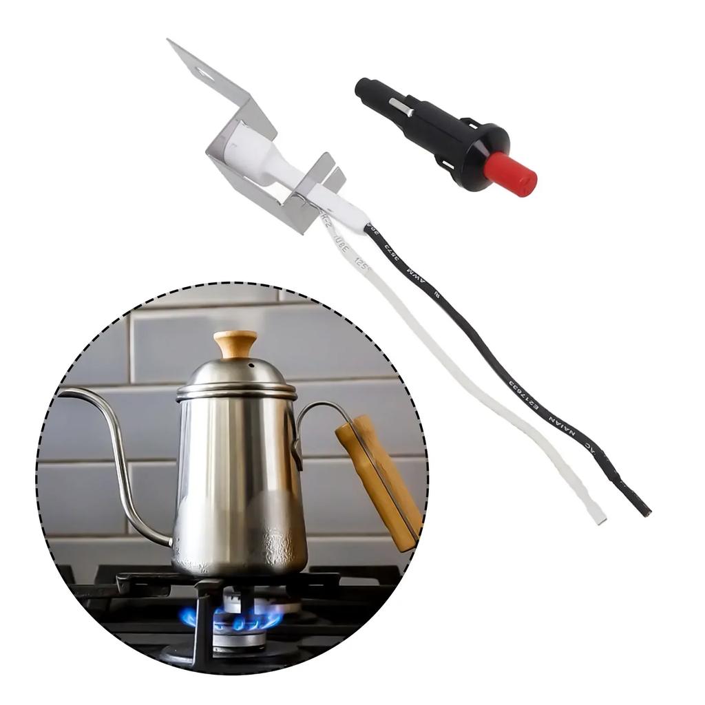 BBQ Grill Ignitor Set Cooking Cookware Push Button Igniters Black Wire Compatible Push Button Igniters White Wire
