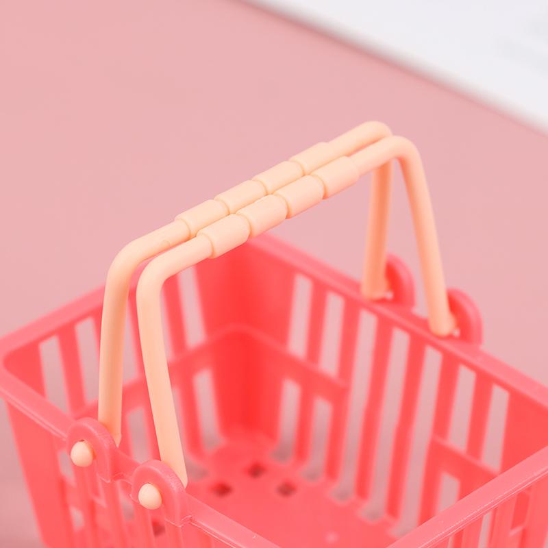 Shopping Basket Toys Kids Mini Supermarket Shopping Hand Basket Model Dollhouse