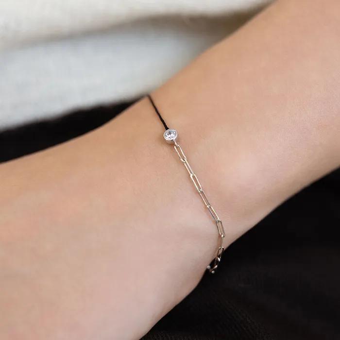 (Silver 925) Bezel Point String Mix Chain Bracelet BR2302