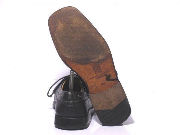 Italy Made/ANTONIO MAURIZI/All Leather U-Tip Shoes/40.5/25.5/Black/(USED)